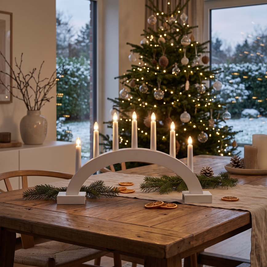 BRILAGI - bougeoir de Noël LED 7xLED/2xAA blanc