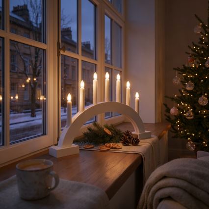 BRILAGI - bougeoir de Noël LED 7xLED/2xAA blanc
