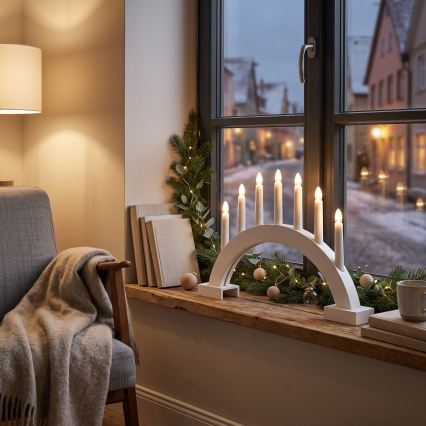 BRILAGI - bougeoir de Noël LED 7xLED/2xAA blanc