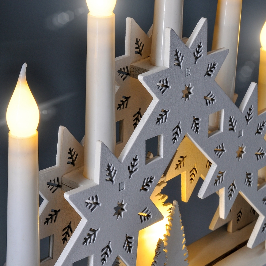 BRILAGI - Bougeoir LED de Noël 5xLED/2xAA blanc