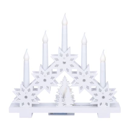 BRILAGI - Bougeoir LED de Noël 5xLED/2xAA blanc