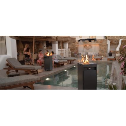 Brilagi - Cheminée extérieure au gaz FLARO GAS 142 x 36 cm 8 kW 1 x pile AAA anthracite + housse de protection
