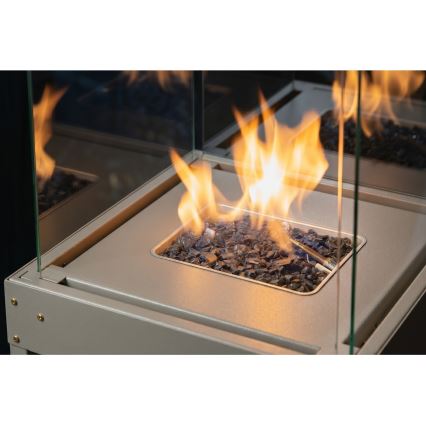 Brilagi - Cheminée extérieure à gaz FLARO GAS 142x36 cm 8kW 1xAAA beige + housse de protection