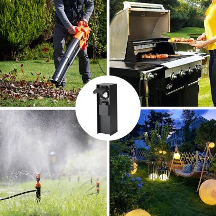 Brilagi - Colonne de prises d'extérieur PILLAR 2Z SCHUKO 230V IP44 noire