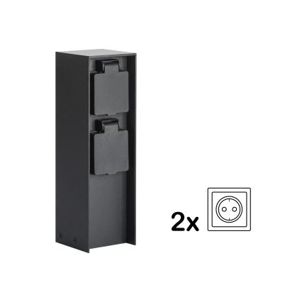 Brilagi - Colonne de prises d'extérieur PILLAR 2Z SCHUKO 230V IP44 noire
