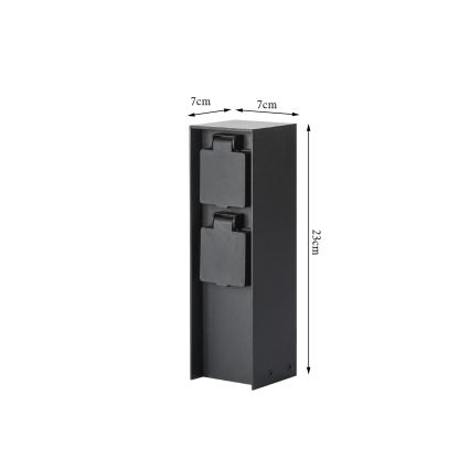 Brilagi - Colonne de prises d'extérieur PILLAR 2Z SCHUKO 230V IP44 noire