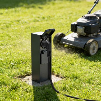 Brilagi - Colonne de prises d'extérieur PILLAR 2Z SCHUKO 230V IP44 noire