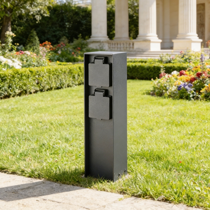 Brilagi - Colonne de prises d'extérieur PILLAR 2Z SCHUKO 230V IP44 noire