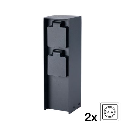 Brilagi - Colonne de prises d'extérieur PILLAR 2Z SCHUKO 230V IP44 noire