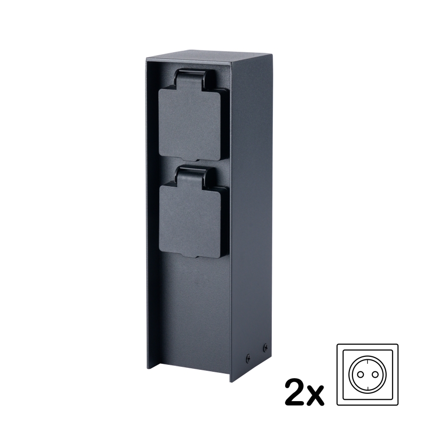 Brilagi - Colonne de prises d'extérieur PILLAR 2Z SCHUKO 230V IP44 noire