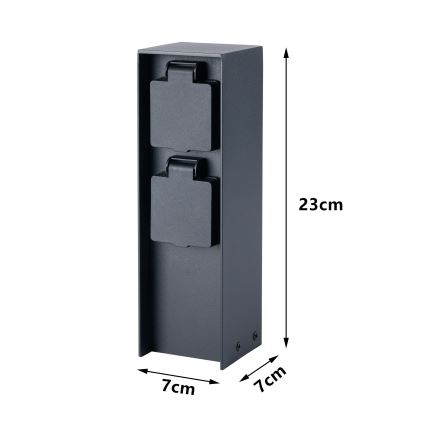 Brilagi - Colonne de prises d'extérieur PILLAR 2Z SCHUKO 230V IP44 noire