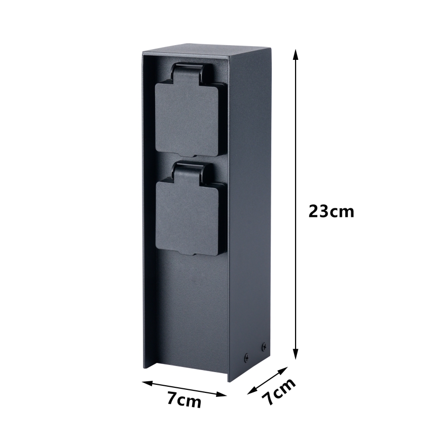 Brilagi - Colonne de prises d'extérieur PILLAR 2Z SCHUKO 230V IP44 noire