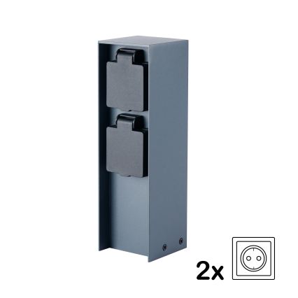 BRILAGI - Colonne de prises extérieur PILLAR 2Z SCHUKO 230V IP44 anthracite