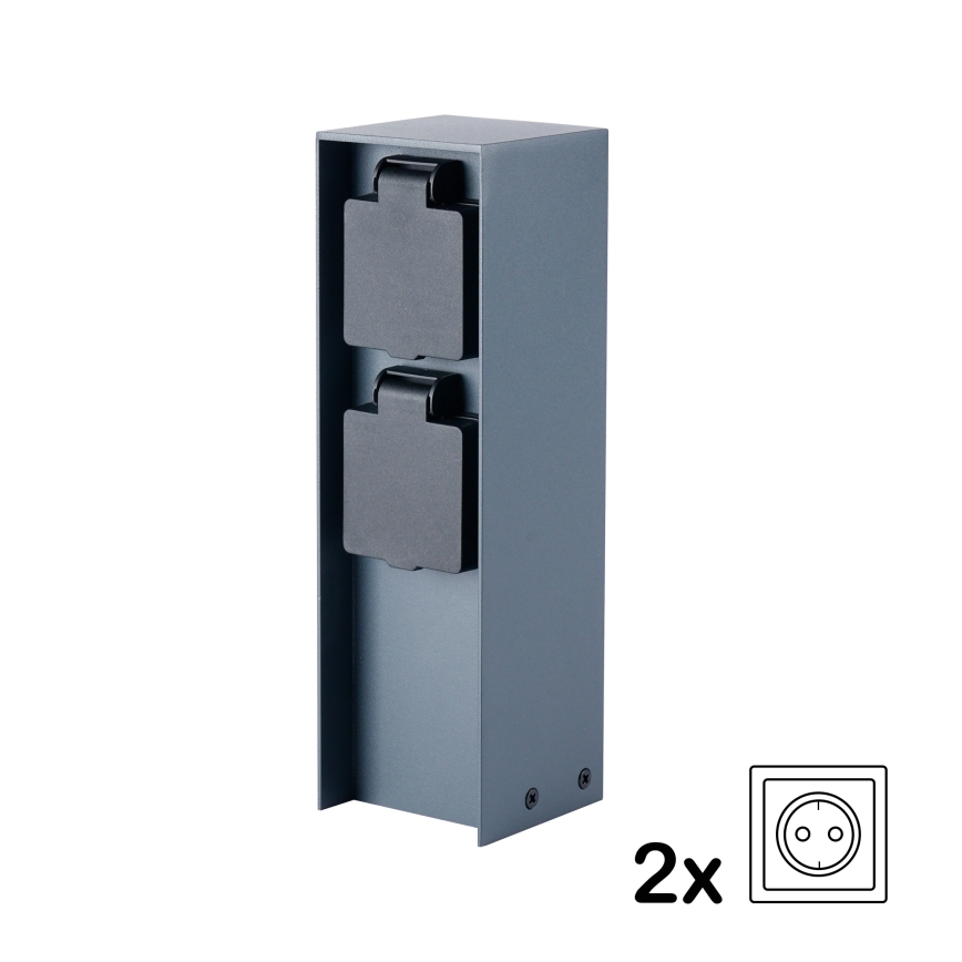 BRILAGI - Colonne de prises extérieur PILLAR 2Z SCHUKO 230V IP44 anthracite