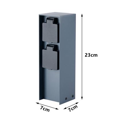 BRILAGI - Colonne de prises extérieur PILLAR 2Z SCHUKO 230V IP44 anthracite