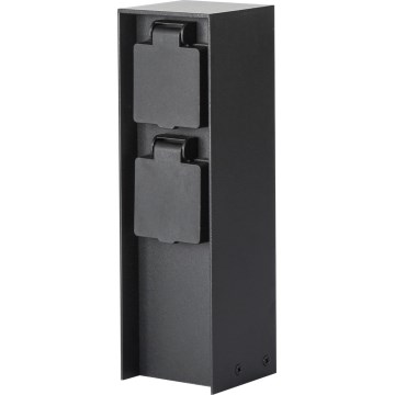 Brilagi - Colonne de prises extérieur PILLAR 2Z SCHUKO 230V IP44 noir