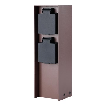 Brilagi - Colonne de prises extérieures PILLAR 2 prises SCHUKO 230 V IP44 marron