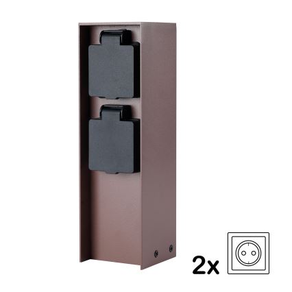 Brilagi - Colonne de prises extérieures PILLAR 2 prises SCHUKO 230 V IP44 marron