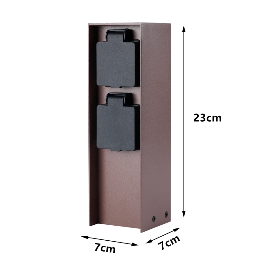 Brilagi - Colonne de prises extérieures PILLAR 2 prises SCHUKO 230 V IP44 marron