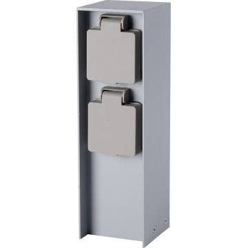 Brilagi - Colonne de prises extérieures PILLAR 2 prises Schuko 230V IP44 argentée