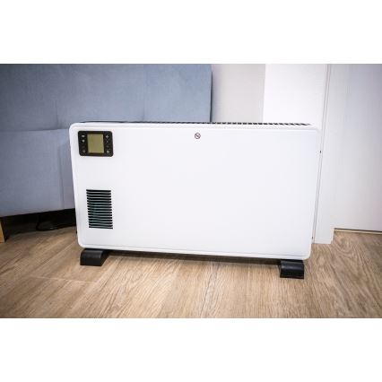 Brilagi - Convecteur à air chaud 1000/1300/2300W LCD/minuteur/TURBO/thermostat blanc + Télécommande