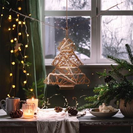 Brilagi - Décoration de Noël à LED (2xAA) 34x31 cm, sapin