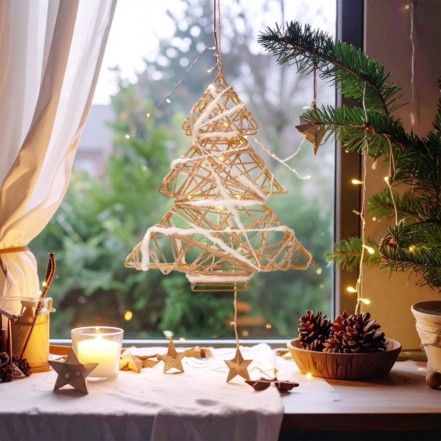 Brilagi - Décoration de Noël à LED (2xAA) 34x31 cm, sapin