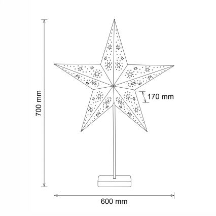 BRILAGI - Décoration de Noël à LED/3xAA 70x60 cm étoile