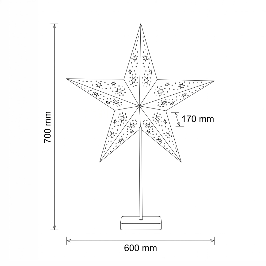 BRILAGI - Décoration de Noël à LED/3xAA 70x60 cm étoile