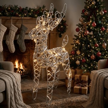 BRILAGI - Décoration de Noël DEL/3xAA 32 cm renne, blanc chaud