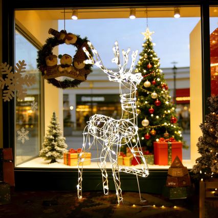 BRILAGI - Décoration de Noël extérieure LED/3,6W/8 fonctions 150 cm IP44 renne blanc chaud