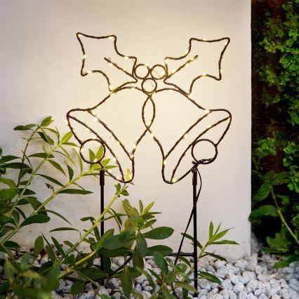 Brilagi - Décoration de Noël extérieure LED, clochettes, 55x32 cm, 3xAA, IP44