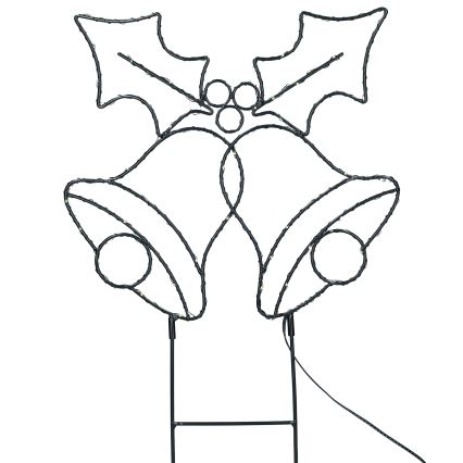 Brilagi - Décoration de Noël extérieure LED, clochettes, 55x32 cm, 3xAA, IP44