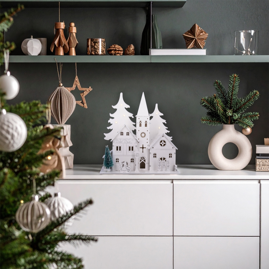 Brilagi - Décoration de Noël LED/2xAA Église miniature