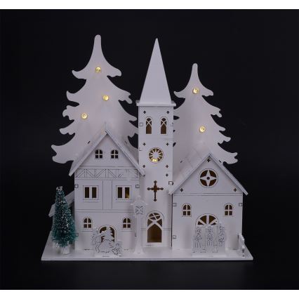 Brilagi - Décoration de Noël LED/2xAA Église miniature