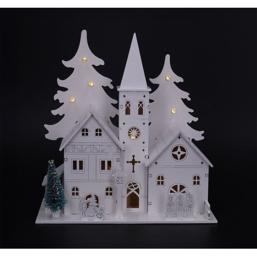Brilagi - Décoration de Noël LED/2xAA Église miniature