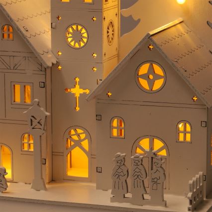 Brilagi - Décoration de Noël LED/2xAA Église miniature