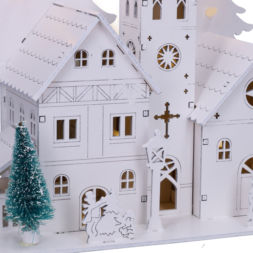 Brilagi - Décoration de Noël LED/2xAA Église miniature