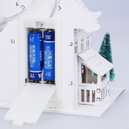 Brilagi - Décoration de Noël LED/2xAA Église miniature
