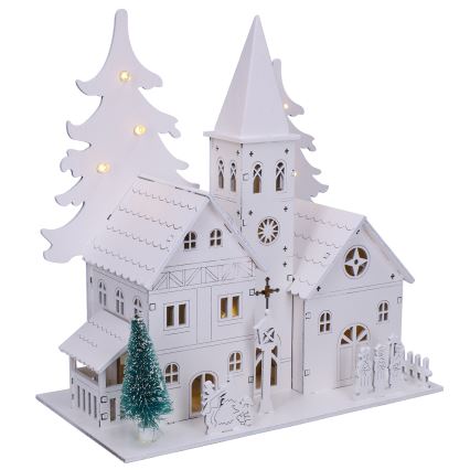 Brilagi - Décoration de Noël LED/2xAA Église miniature