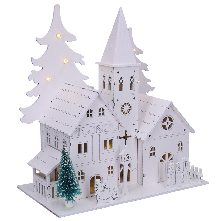Brilagi - Décoration de Noël LED/2xAA Église miniature