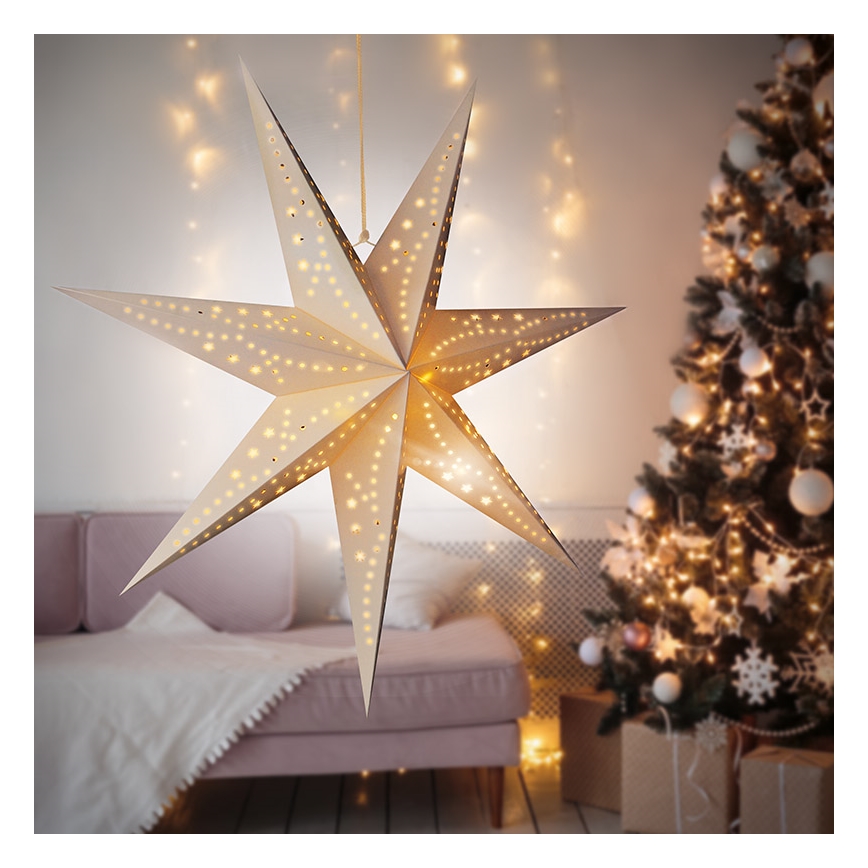 Brilagi - Décoration de Noël LED/2xAA, étoile 60 cm, blanc chaud