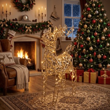 BRILAGI - décoration de Noël LED/3xAA 32 cm renne blanc chaud/doré