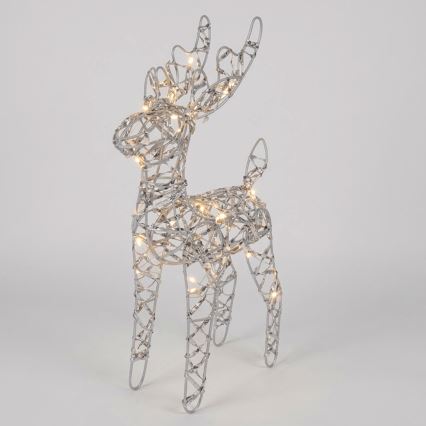 BRILAGI - décoration de Noël LED/3xAA 42 cm renne blanc chaud/argenté