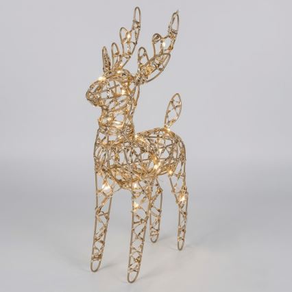 BRILAGI - Décoration de Noël LED/3xAA 42 cm, renne, blanc chaud/doré