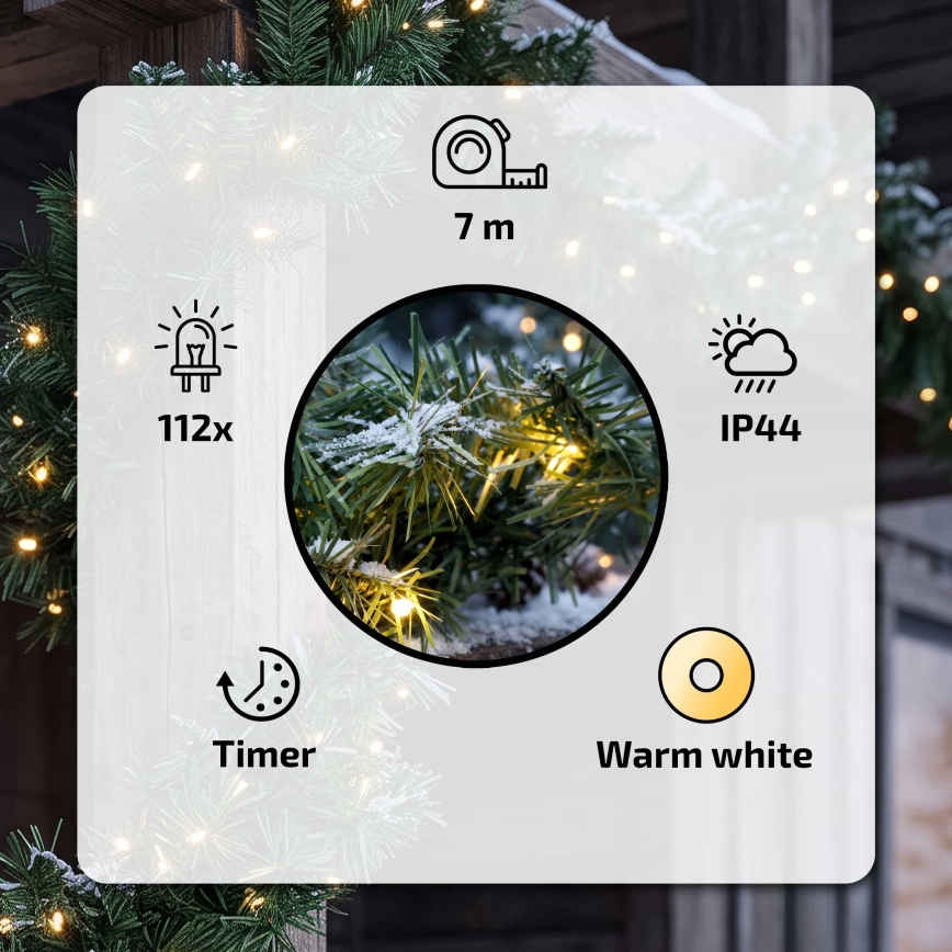 BRILAGI - Décoration de Noël LED d'extérieur GUIRLANDE 112xLED/230V 700 cm IP44