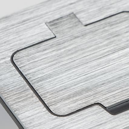 Brilagi - Double prise encastrable INBOX IP55, chrome mat, rectangulaire pour cuisine
