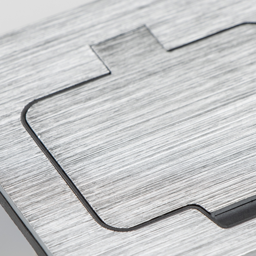 Brilagi - Double prise encastrable INBOX IP55, chrome mat, rectangulaire pour cuisine