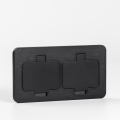 Brilagi - Double prise encastrable INBOX IP55 pour cuisine, rectangulaire, noire