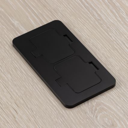 Brilagi - Double prise encastrable INBOX IP55 pour cuisine, rectangulaire, noire